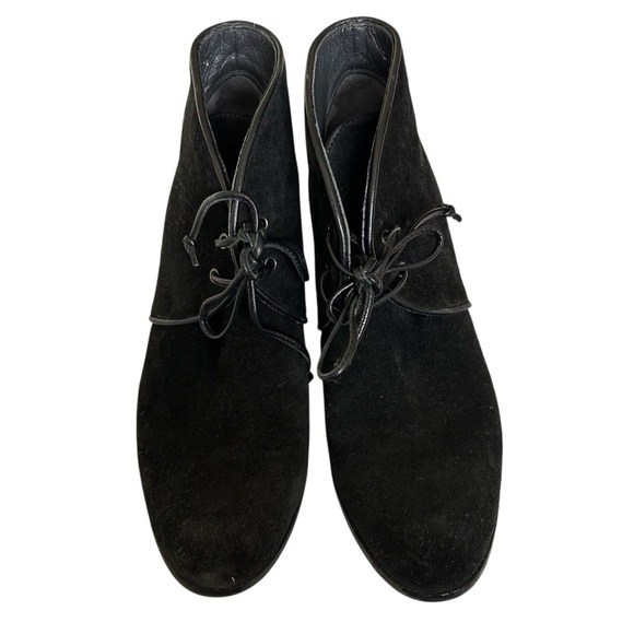 Stuart Weitzman Black Suede Wedge Boots SZ 6 - Picture 2 of 7